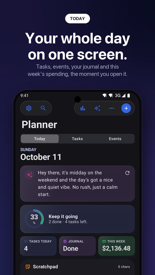DayCast Today screen