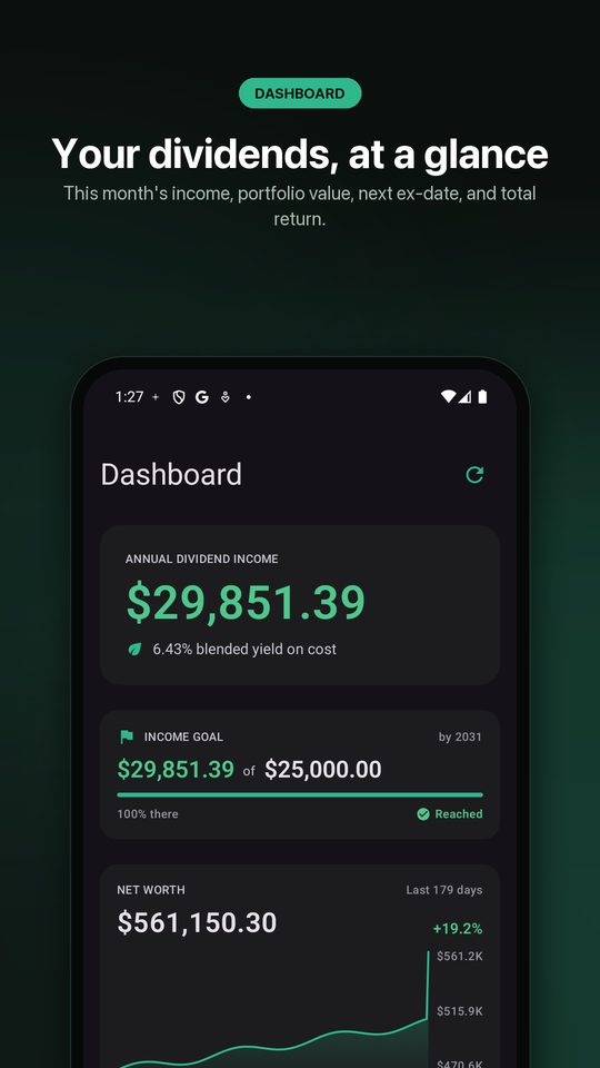 Holdwise dividend dashboard