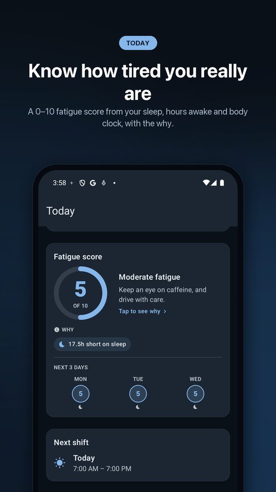 Steady fatigue score